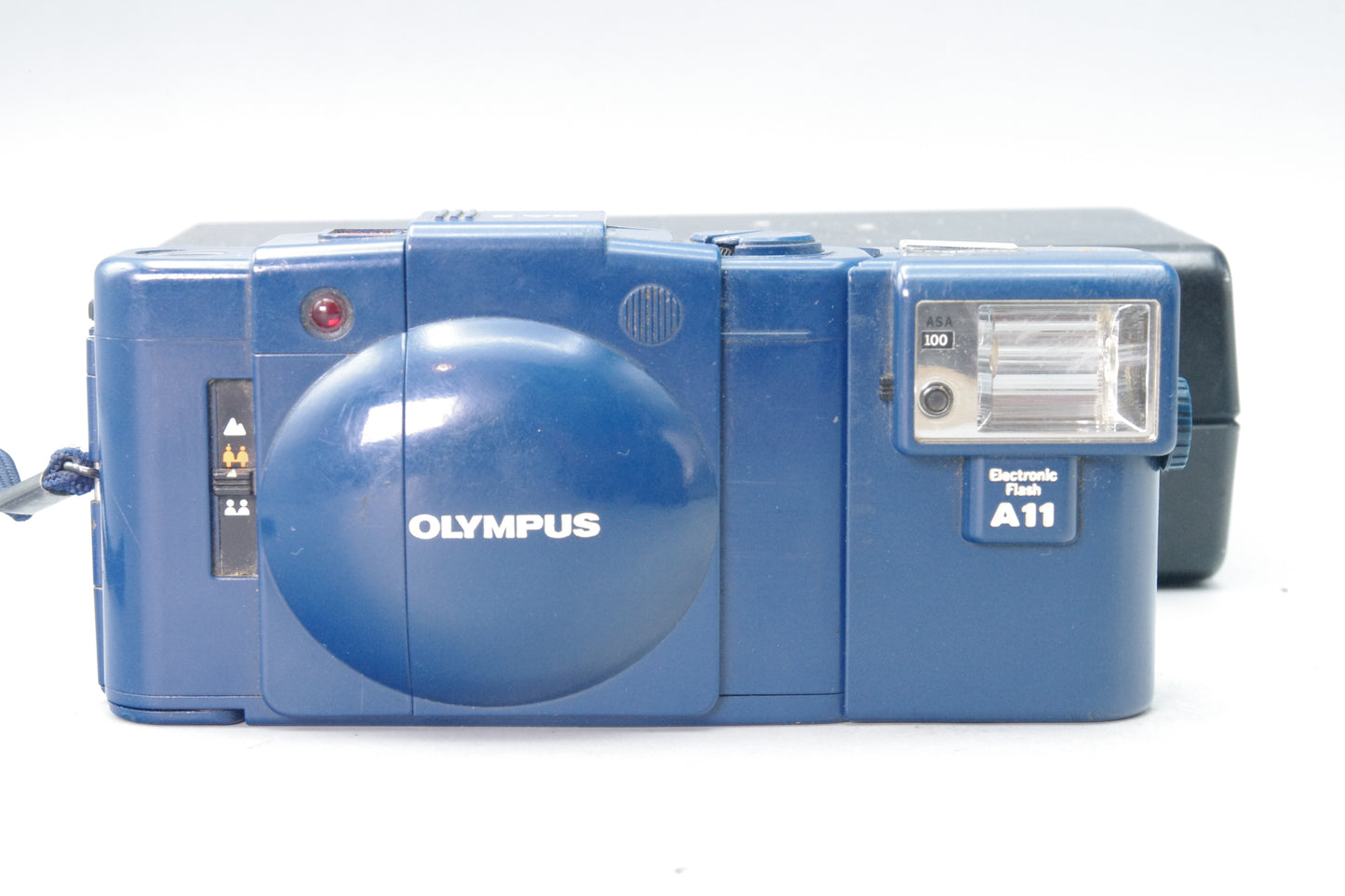 Olympus XA2 City Blue 35mm Compact Film Camera with A11 Flash – Serviced