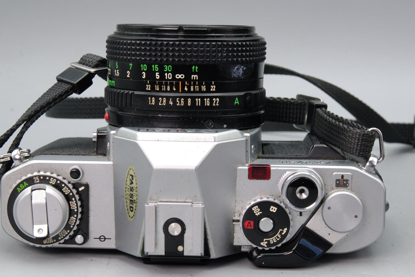 Canon AV-1 + FD 50mm f/1.8 Lens – Excellent Tested 35mm Film SLR + New Batteries