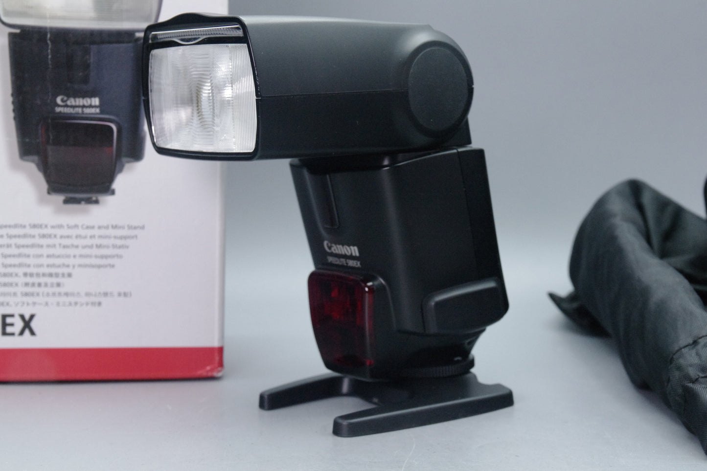Canon Speedlite 580EX Flash – Tested – With Case, Stand & Original Box – EXC
