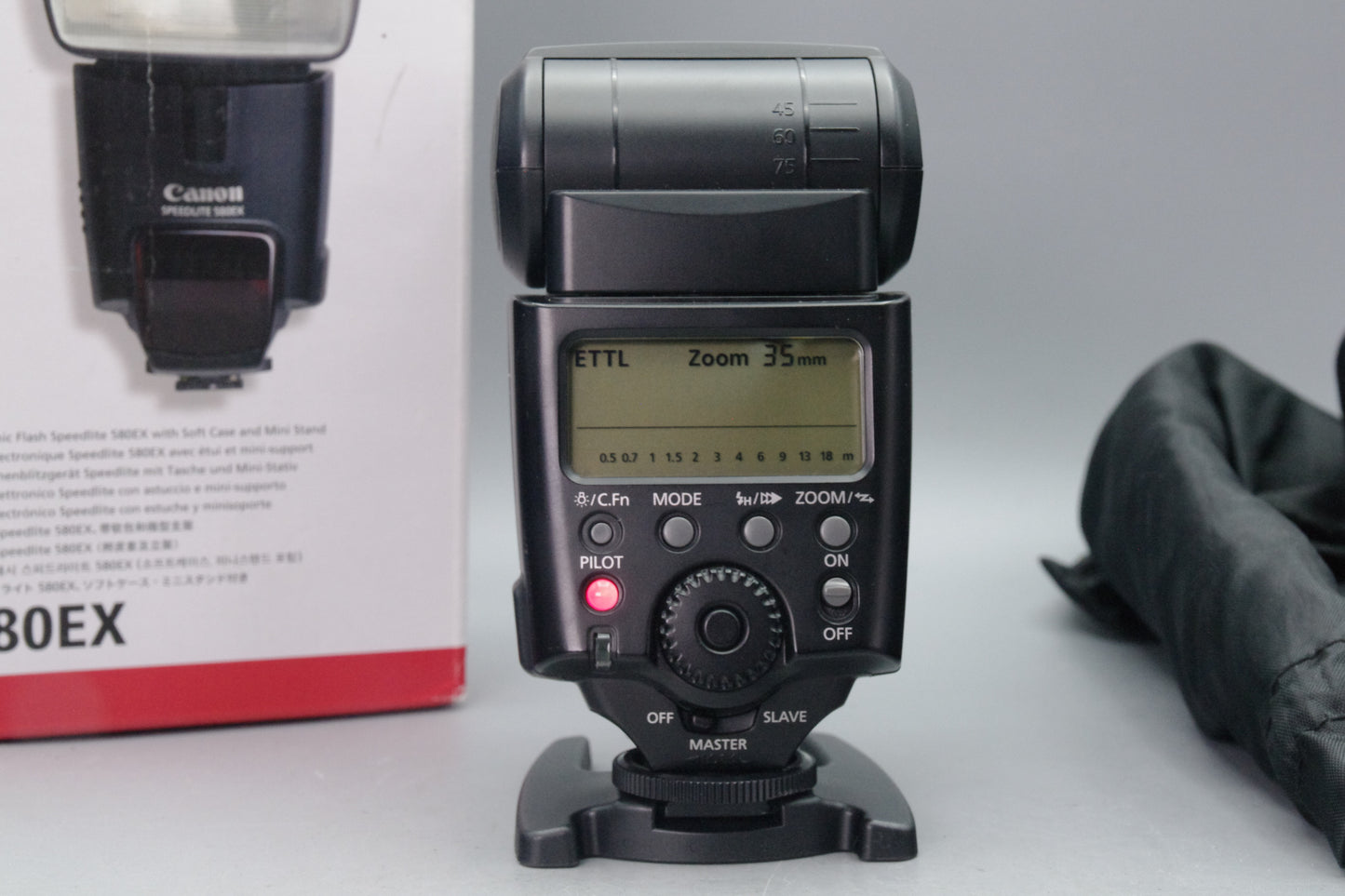 Canon Speedlite 580EX Flash – Tested – With Case, Stand & Original Box – EXC