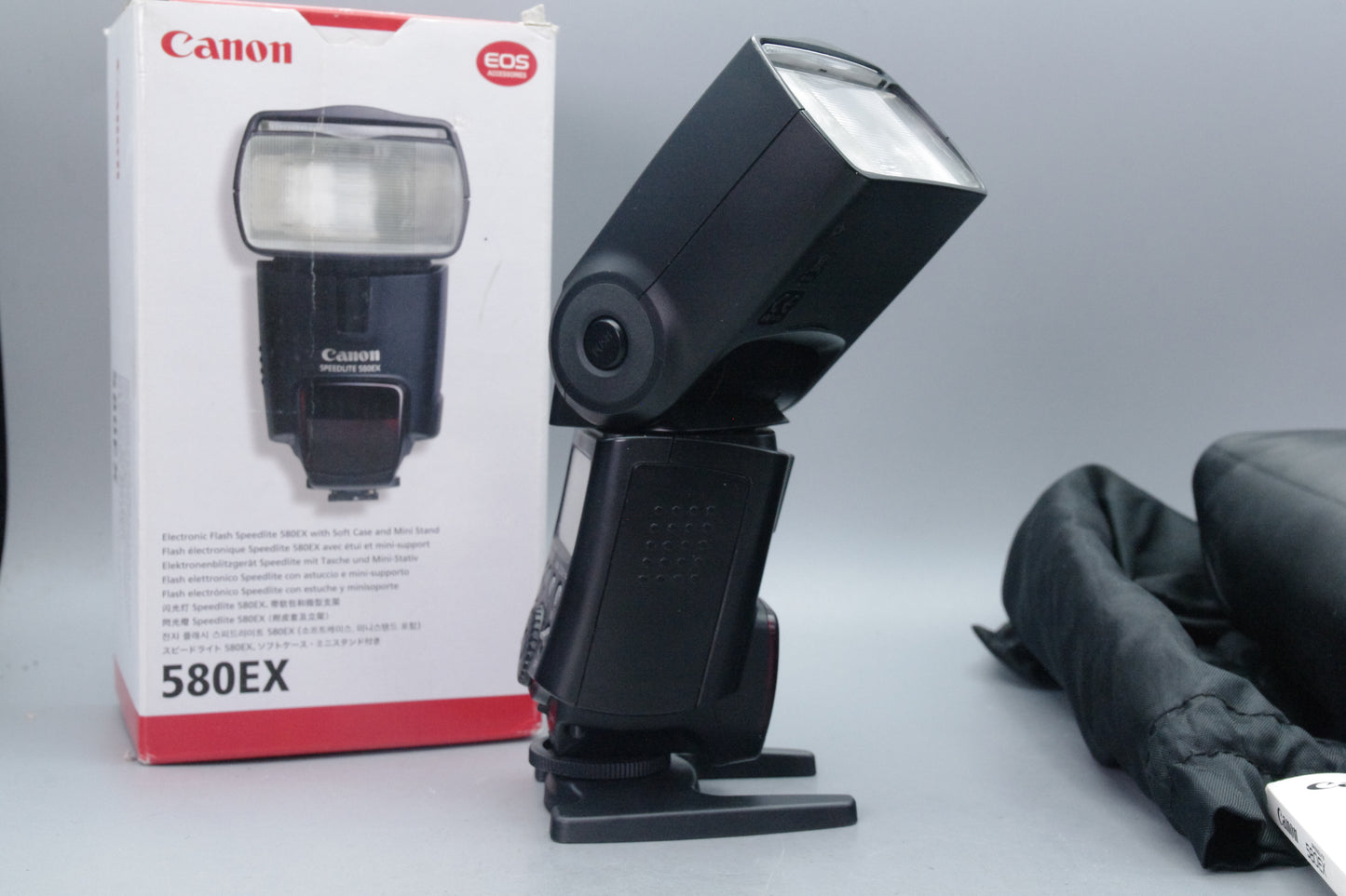 Canon Speedlite 580EX Flash – Tested – With Case, Stand & Original Box – EXC