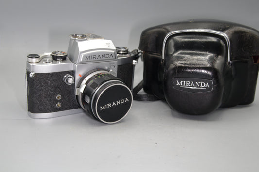 Miranda FV T 35mm SLR + 50mm f/1.9 Lens – Case – Meter Untested – Battery Cover Stuck