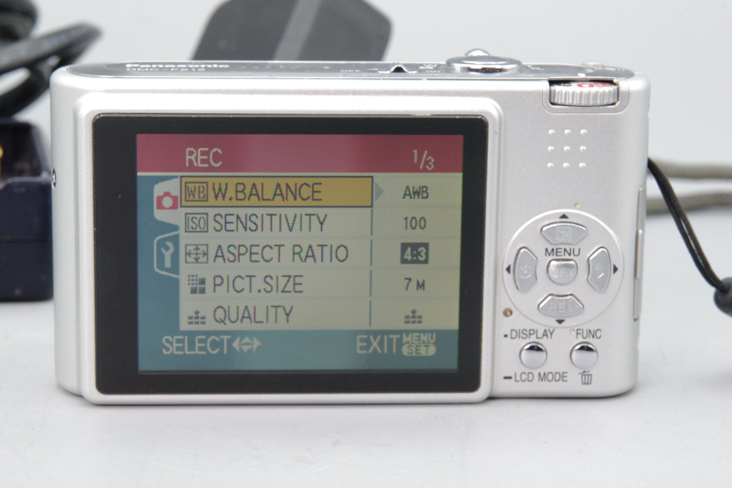 Panasonic Lumix DMC‑FX12 Digital Camera – Boxed – 7.2MP – Silver – Excellent