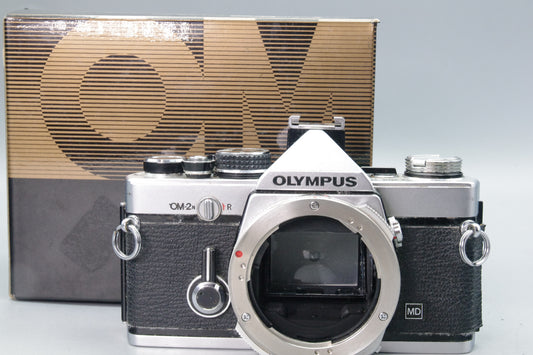 Olympus OM‑2N Chrome 35mm SLR Film Camera Body Only – Tested – Boxed