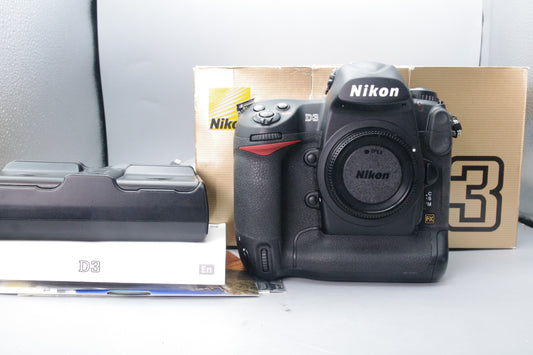 Nikon D3 12.1MP DSLR – Near Mint – S/C 2887 – Boxed – Twin Charger