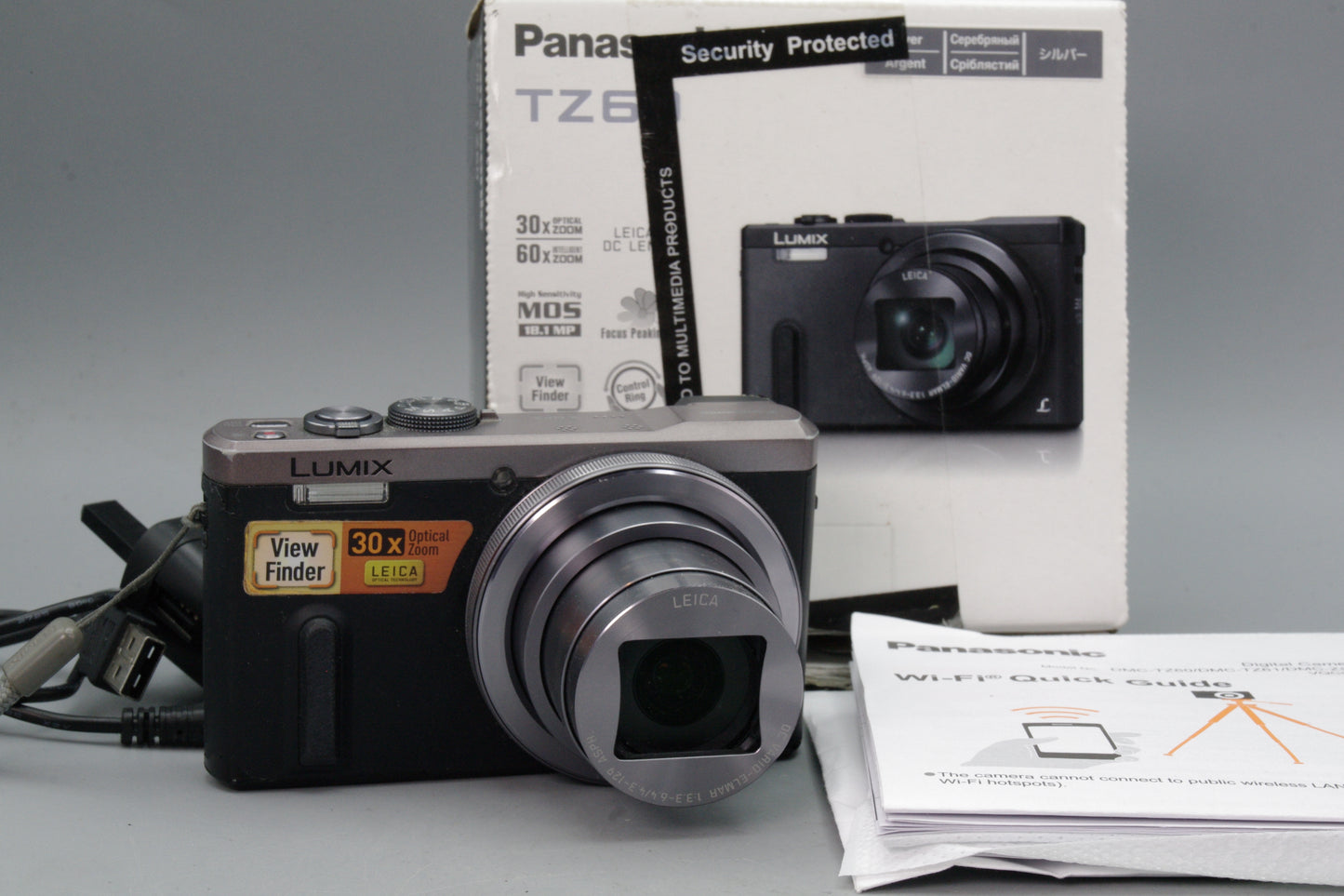 Panasonic Lumix DMC‑TZ60 Camera – Boxed – 18.1MP – 30x Zoom – Silver