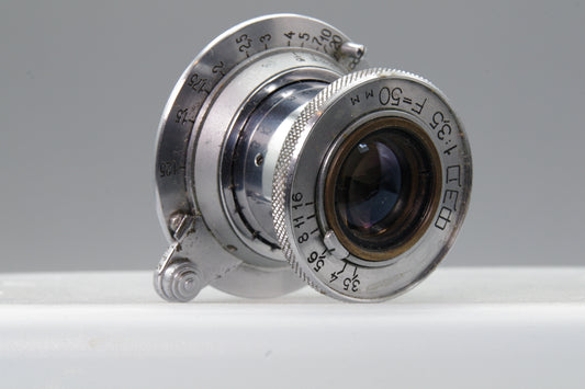 KMZ FED 50mm f/3.5 Collapsible Lens – M39 LTM – Soviet – Tested – Clean Optics