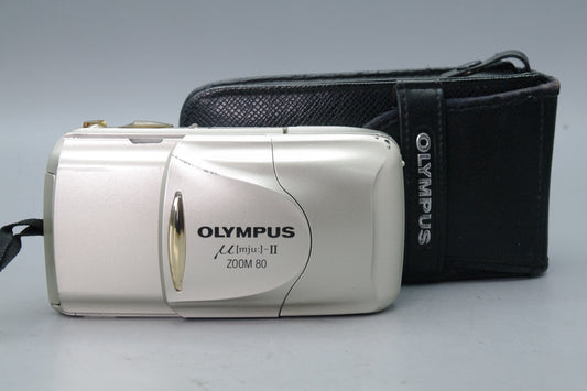 Olympus MJU Zoom II 80 Champagne Camera – 38–80mm Lens – VGC Tested
