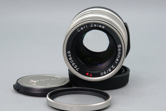 Carl Zeiss Sonnar 90mm f/2.8 T* Lens – Contax G Mount with Caps – Excellent