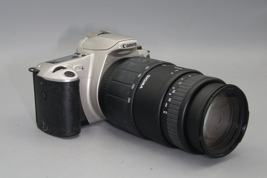Canon EOS 300 35mm SLR Camera with Sigma 70-300mm Lens -Very Good