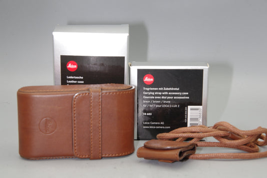 Leica C-Lux 2 Brown Case With Accessory Case and Strap Boxed Mint
