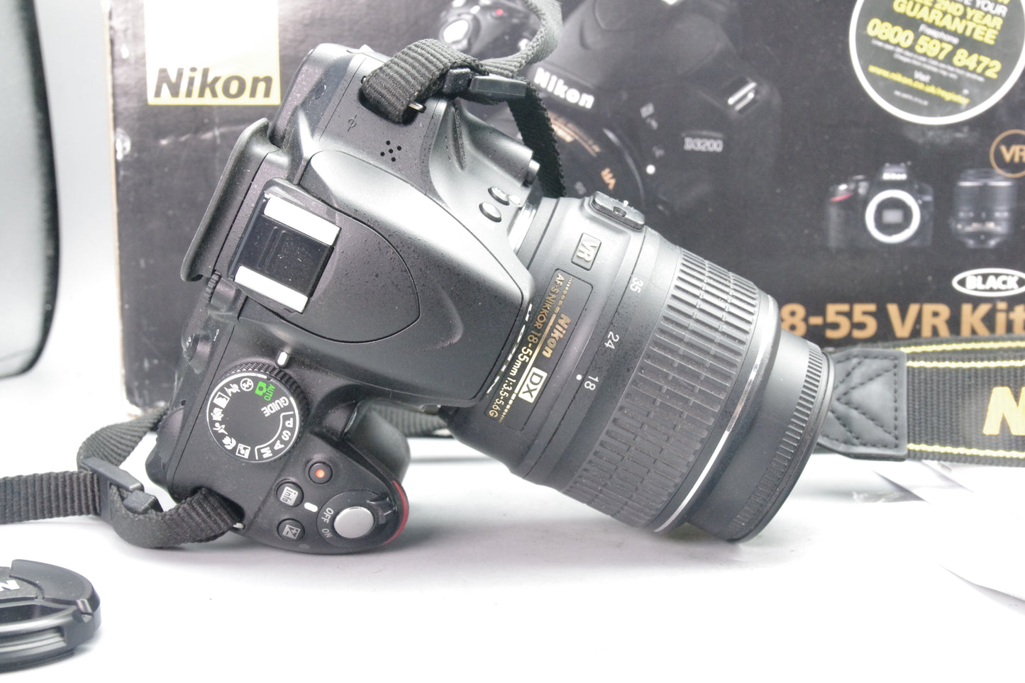 Nikon D3200 DSLR with 18-55mm VR G Lens 24MP Boxed Kit - S/C 7865 EXC