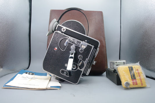 Bolex H‑16 Reflex 16mm Camera – With Case, Instructions & Accessories – Exc