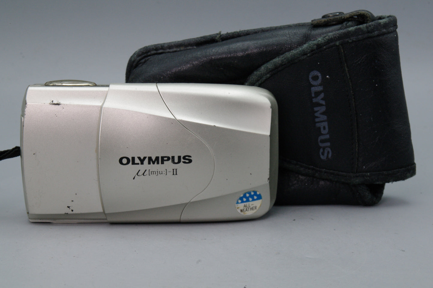 Olympus MJU II Champagne 35mm Film Camera with 35mm f2.8 Lens  with Case
