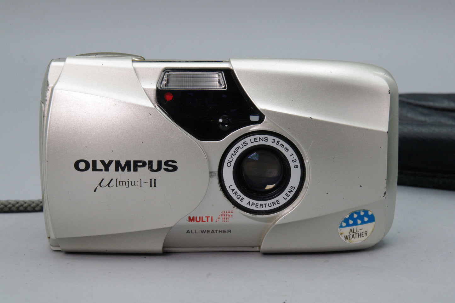 Olympus MJU II Champagne 35mm Film Camera with 35mm f2.8 Lens  with Case