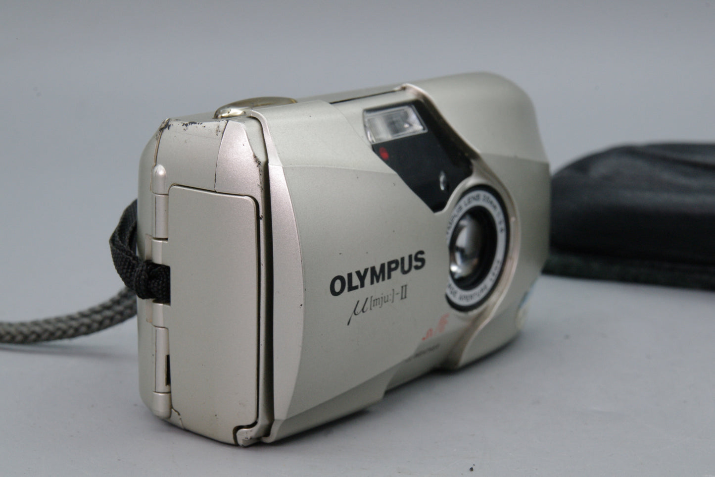 Olympus MJU II Champagne 35mm Film Camera with 35mm f2.8 Lens  with Case
