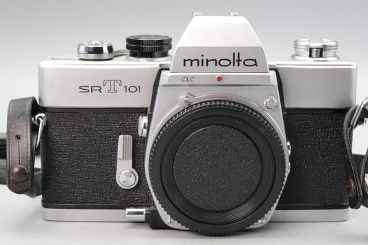 Minolta SR‑T 101 35mm SLR – Tested – Shutter Working – Meter Weak – Very Good