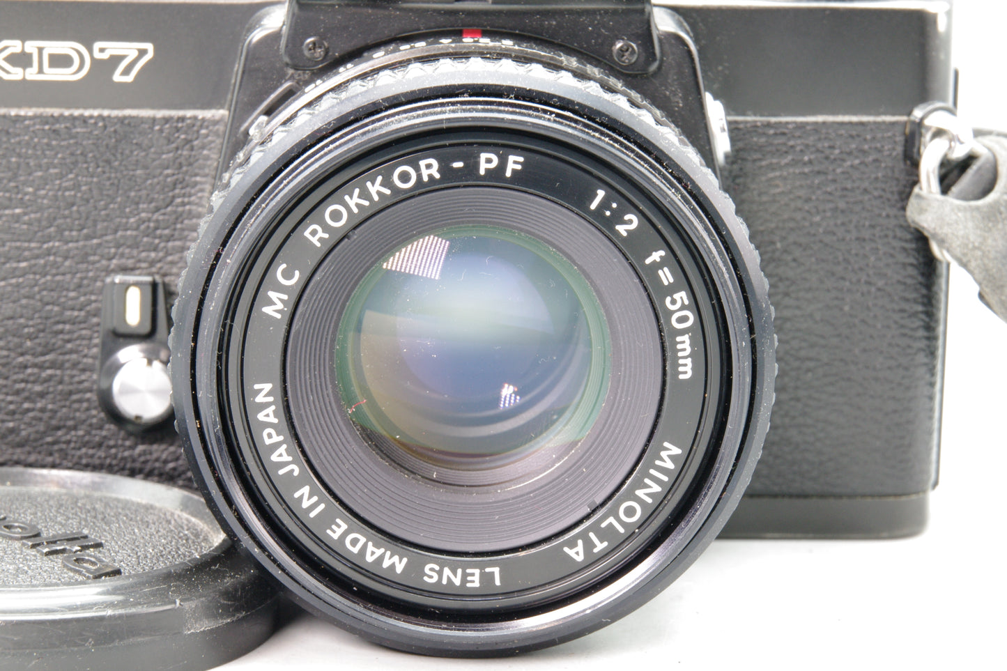 Minolta XD7 Black 35mm SLR + Rokkor‑PF 50mm f/2 – Tested – Excellent + Batteries