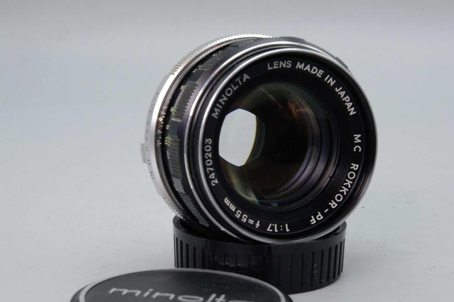 Minolta MD Rokkor‑PF 55mm f/1.7 Lens – Very Good Condition – Clean Optics