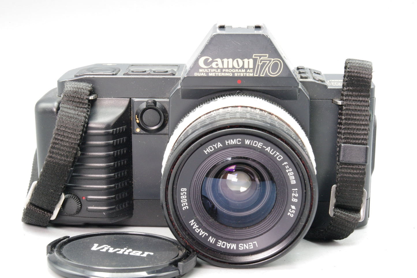 Canon T70 35mm SLR with Hoya 28mm F/2.8 Lens - Tested - VGC