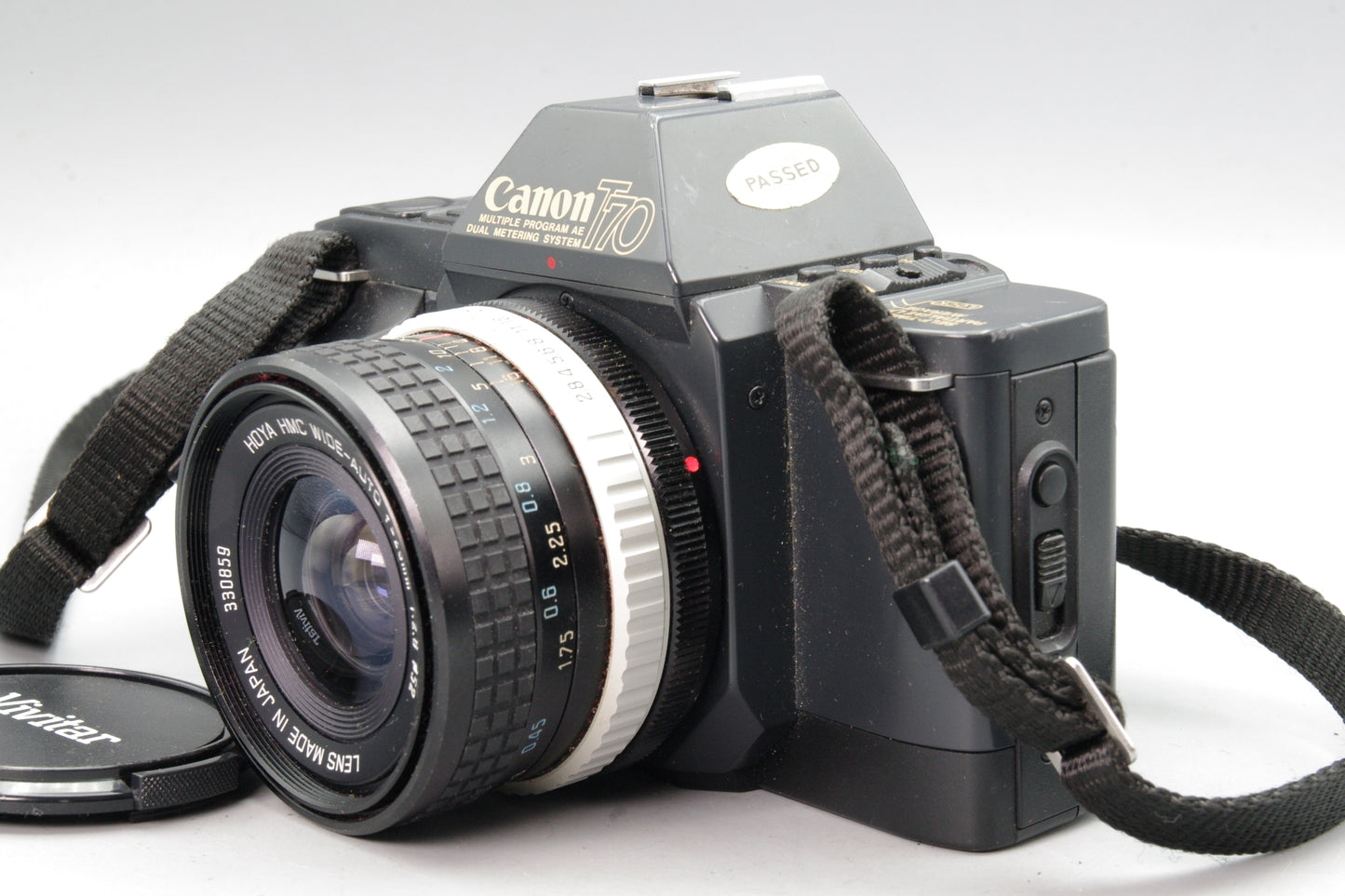 Canon T70 35mm SLR with Hoya 28mm F/2.8 Lens - Tested - VGC