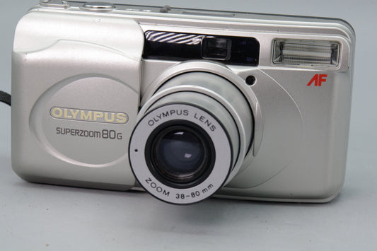 Olympus Superzoom 80G 35mm Film Camera – Tested & Working – Excellent