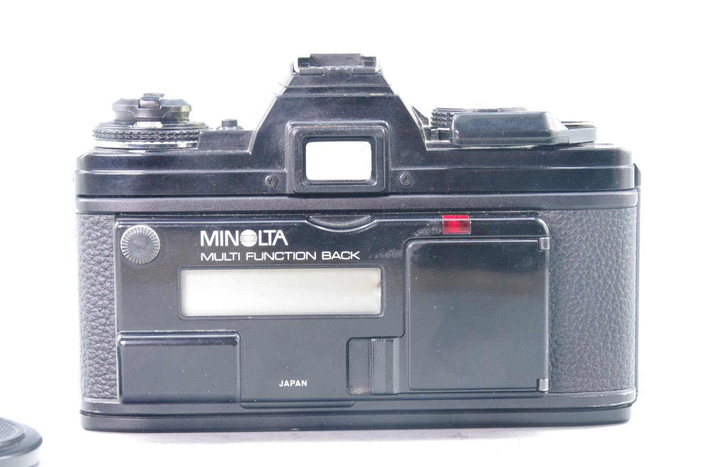 Minolta X‑700 35mm SLR + 50mm f/2 Lens – Black – Batteries – Excellent + MF Back