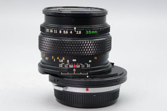 Olympus Zuiko Shift 35mm f/2.8 Lens – OM Mount – Excellent – With Both Caps