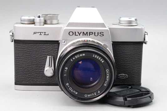 Olympus FTL 35mm SLR Camera with 50mm f/1.8 Auto‑S Lens – Tested – Excellent