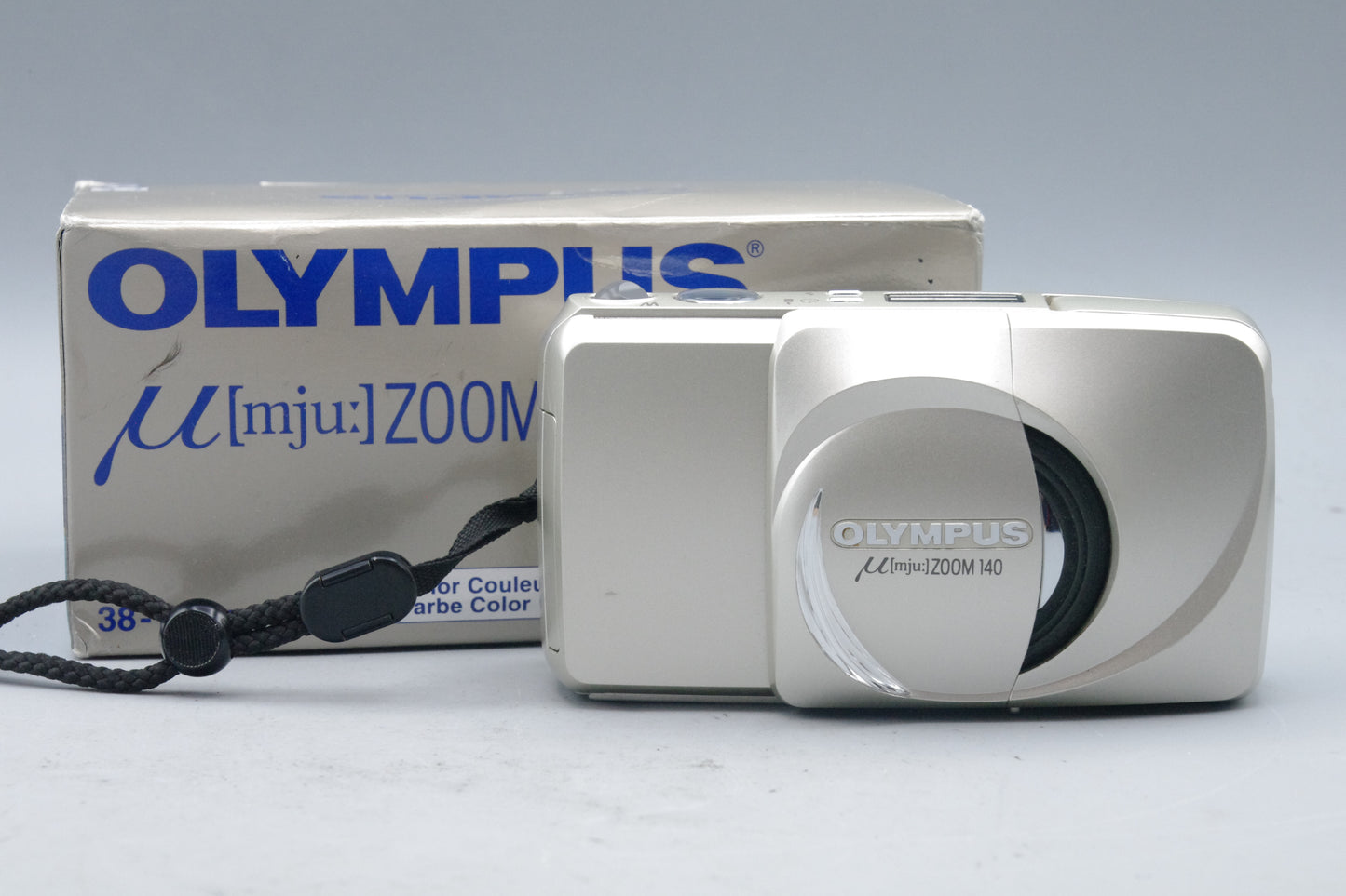 Olympus MJU Zoom 140 Champagne 35mm Film Camera – Tested – Boxed