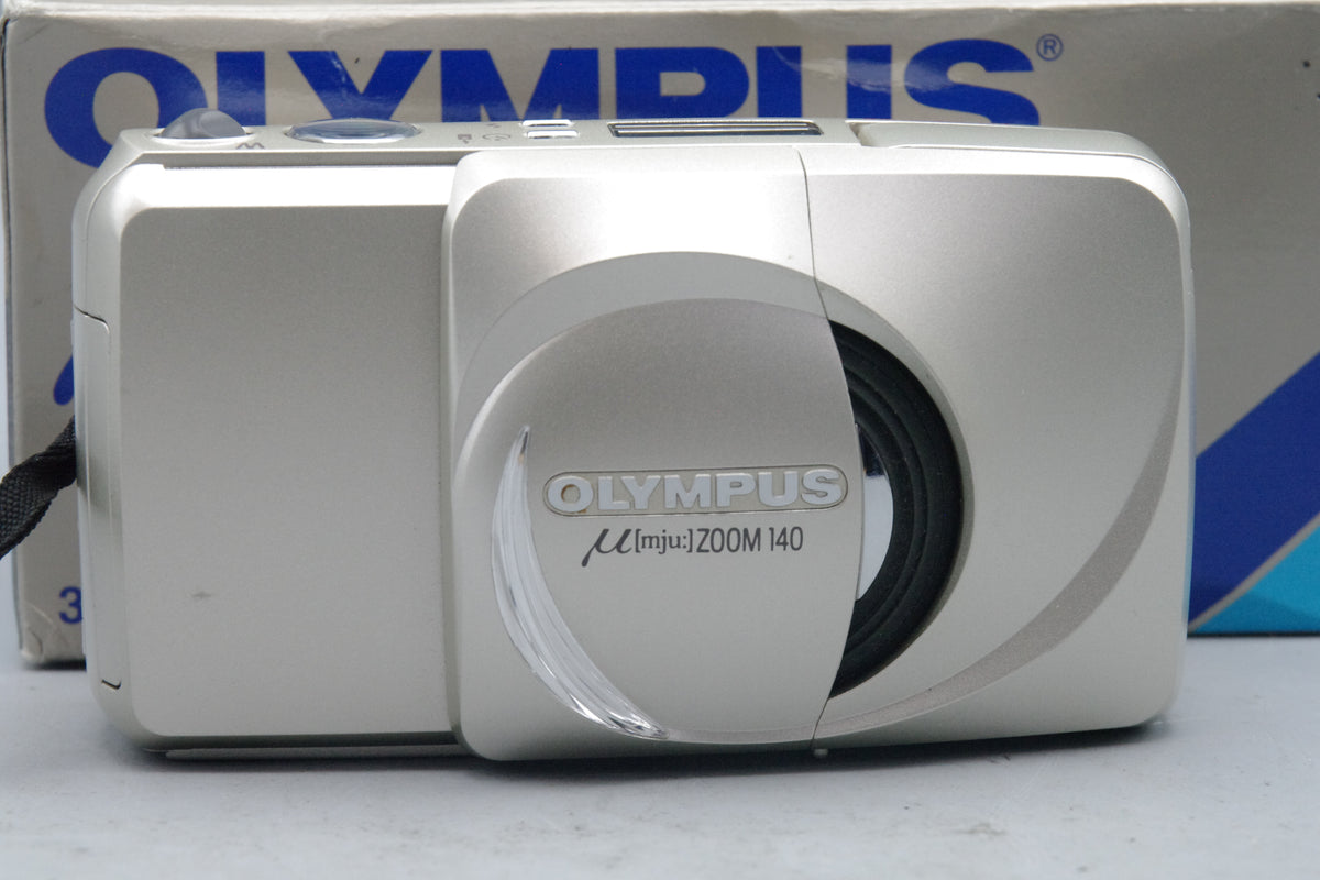 Olympus MJU Zoom 140 Champagne 35mm Film Camera – Tested – Boxed