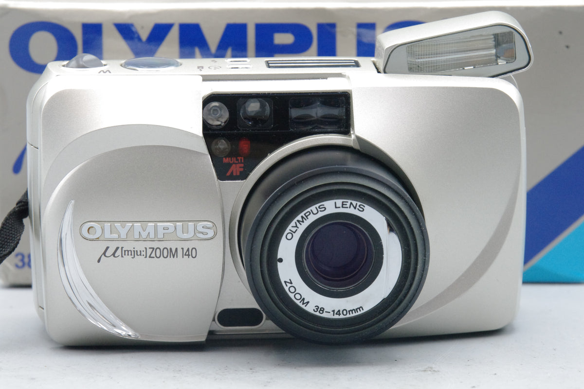 Olympus MJU Zoom 140 Champagne 35mm Film Camera – Tested – Boxed