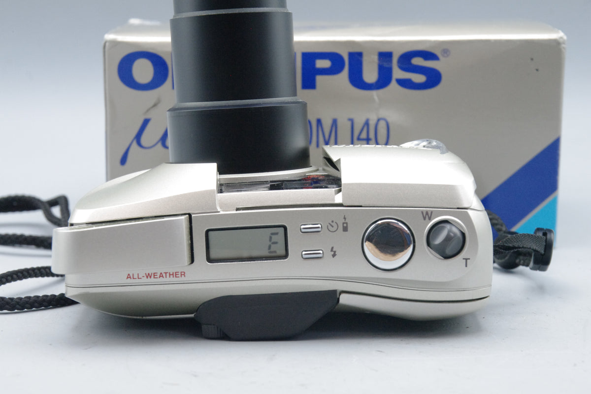 Olympus MJU Zoom 140 Champagne 35mm Film Camera – Tested – Boxed