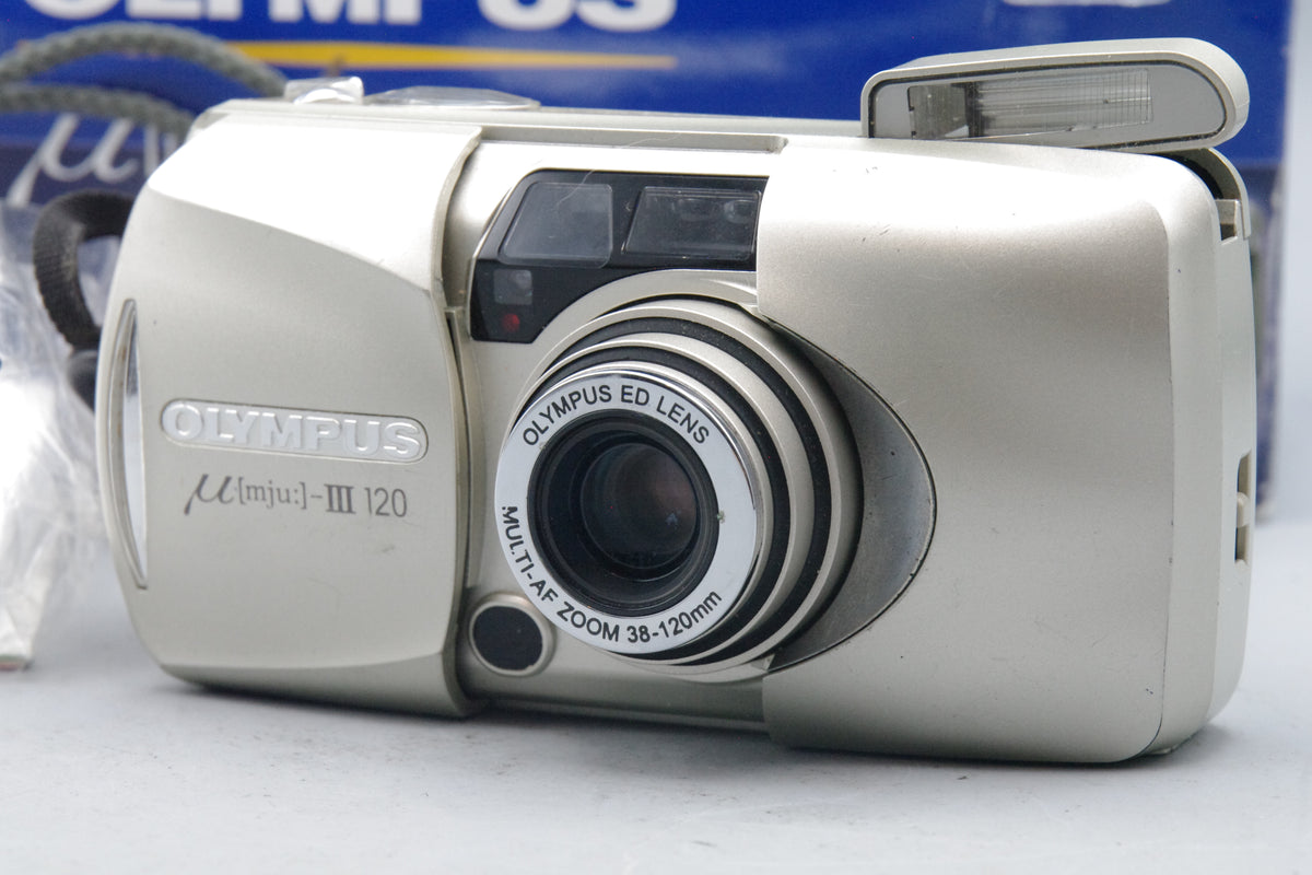 Olympus MJU III Zoom 120 35mm Film Camera – Compact All Weather – VGC – Boxed