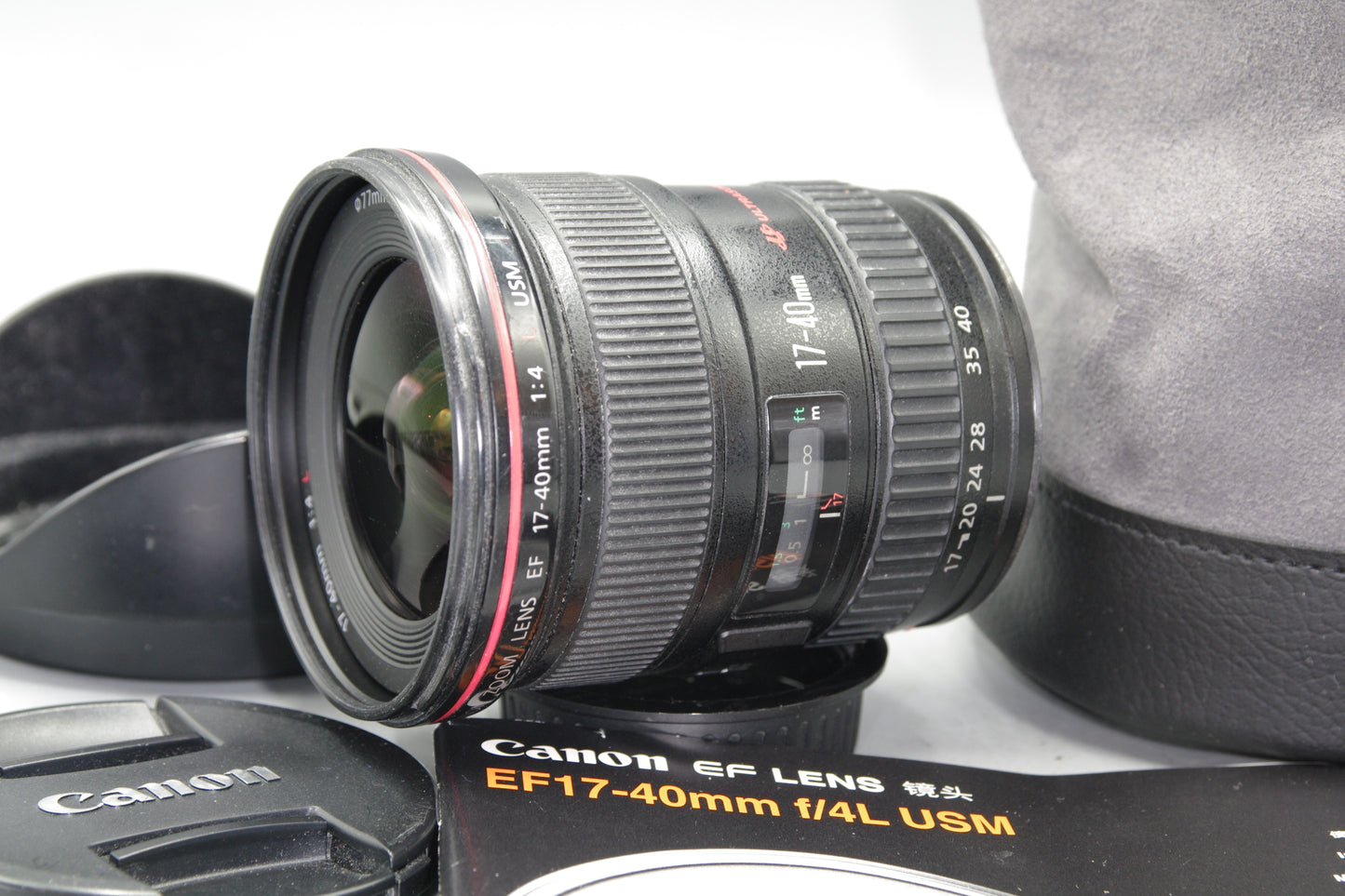 Canon EF 17–40mm f/4L USM Lens – Ultra-Wide Zoom, Caps &amp; Hood, Excellent
