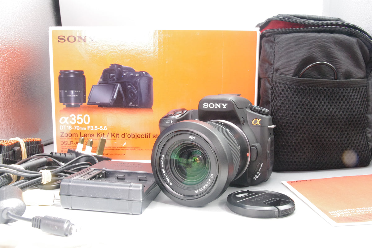 Sony Alpha A350 14.2MP DSLR with 18–70mm Lens – Boxed – Case, Charger, Hood