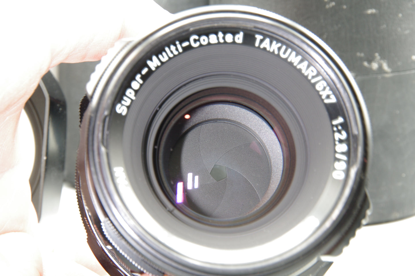 Asahi Pentax Super-Multi-Coated Takumar 6x7 90mm F/2.8 Lens with Hood