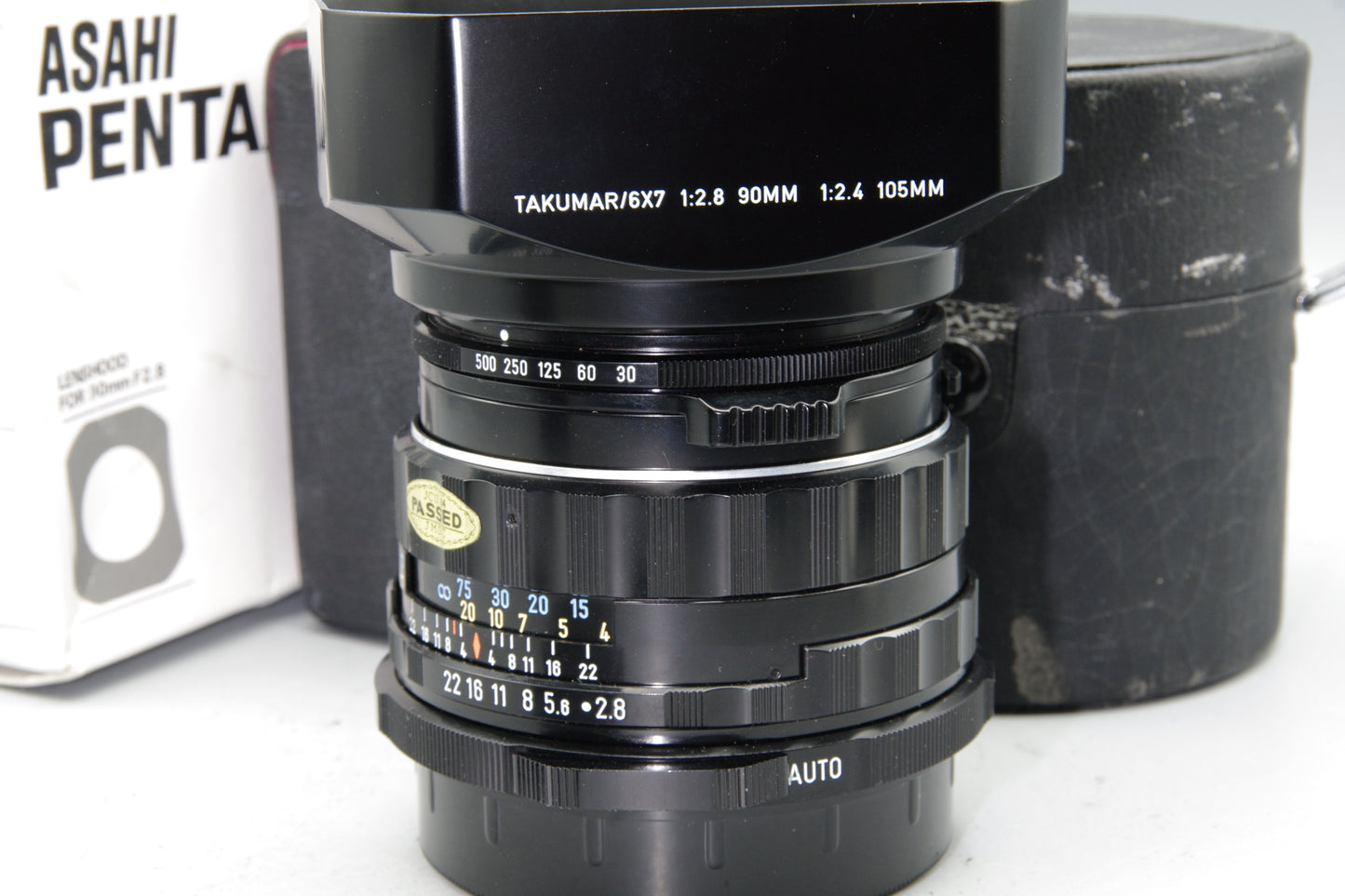 Asahi Pentax Super-Multi-Coated Takumar 6x7 90mm F/2.8 Lens with Hood