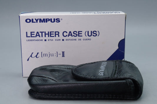 Olympus MJU II Leather Case – Original Box – Minor Edge Wear – Very Good