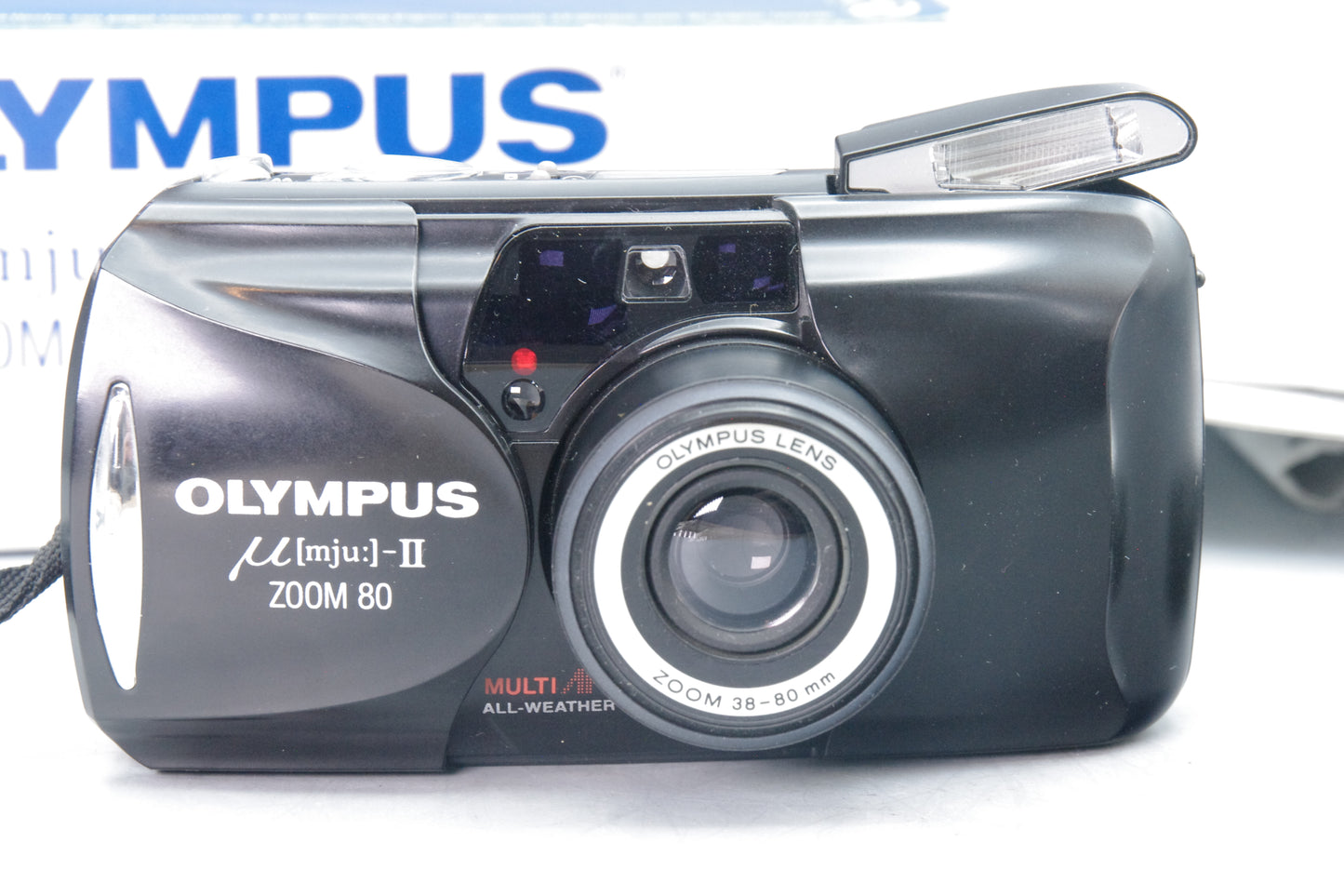 Olympus MJU Zoom II 80 Black Camera – Excellent – Boxed – Film Tested – Remote