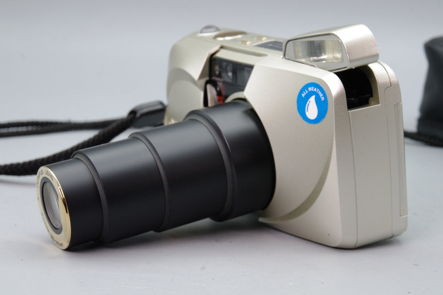 Olympus MJU Zoom 140 Deluxe Champage 35mm Film Camera – Tested – EXC