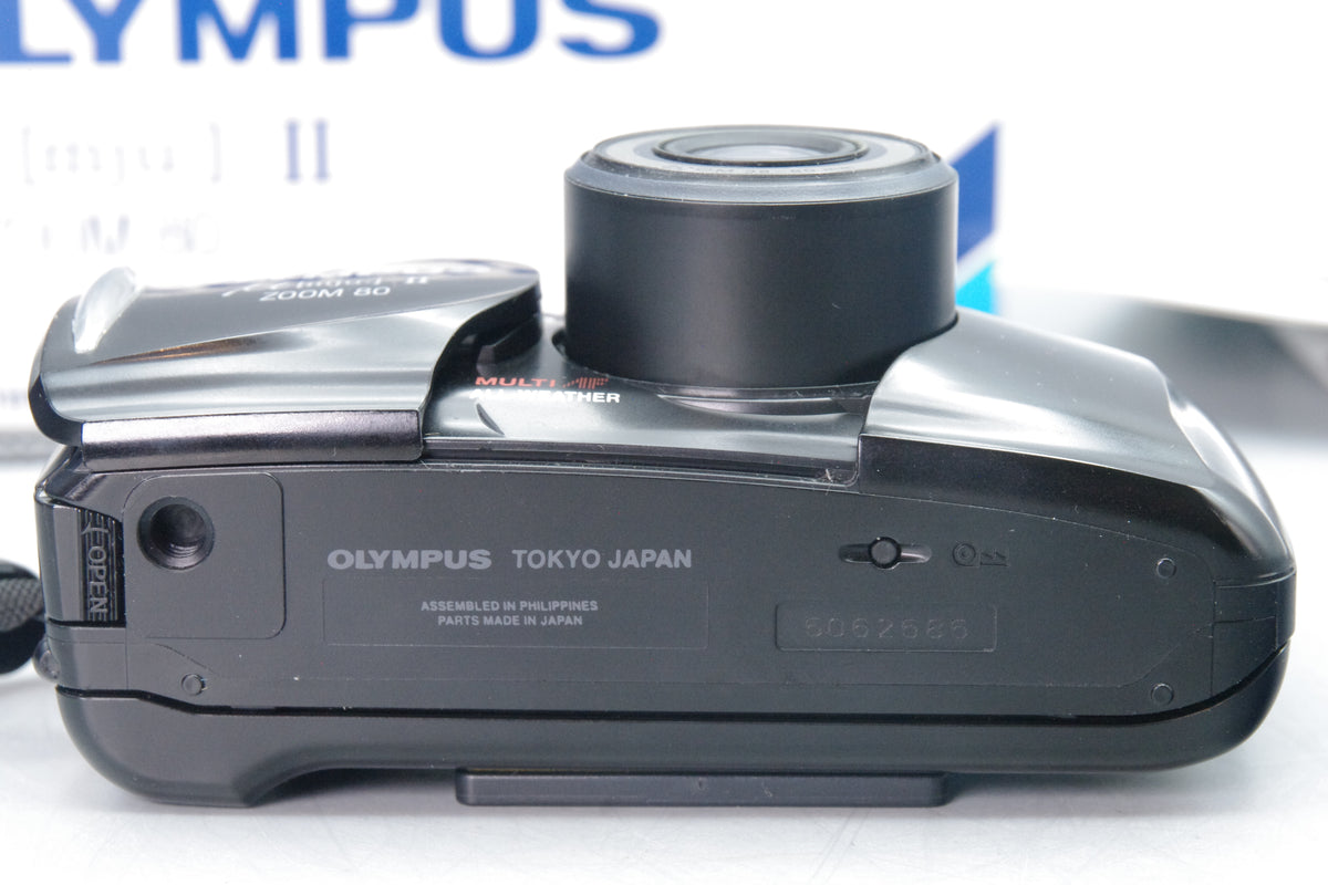 Olympus MJU Zoom II 80 Black Camera – Excellent – Boxed – Film Tested – Remote
