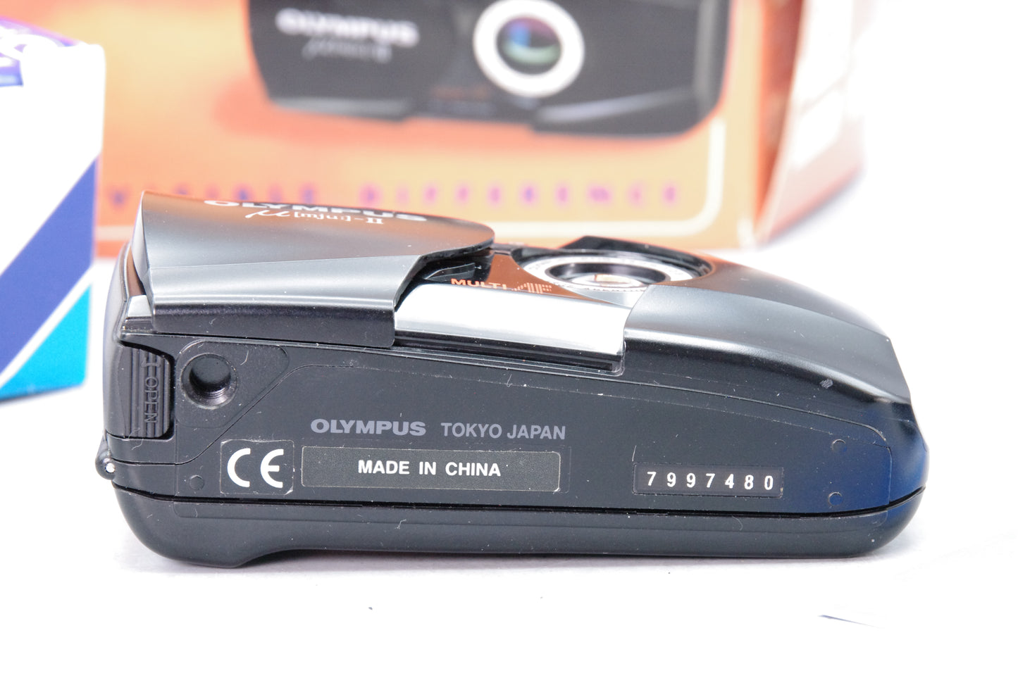 Olympus MJU II 35mm Film Camera Boxed with Paperwork & Case Nr Mint
