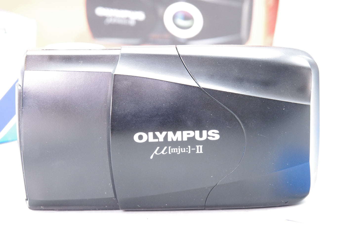 Olympus MJU II 35mm Film Camera Boxed with Paperwork & Case Nr Mint