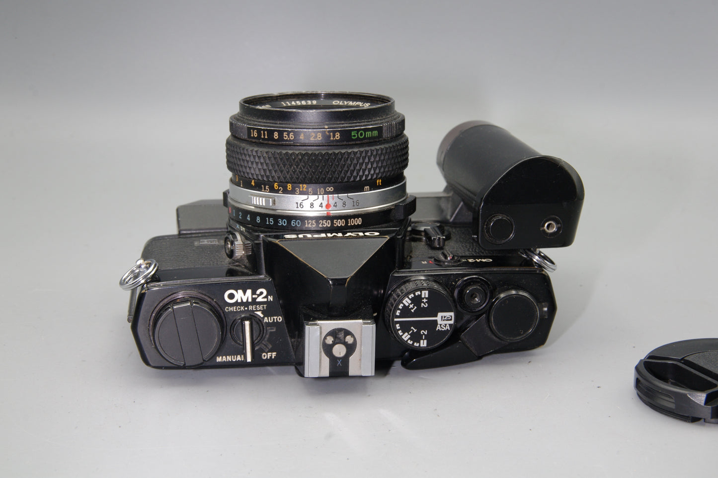 Olympus OM-2N Black 35mm SLR + Zuiko 50mm f/1.8 Lens – Tested & Working