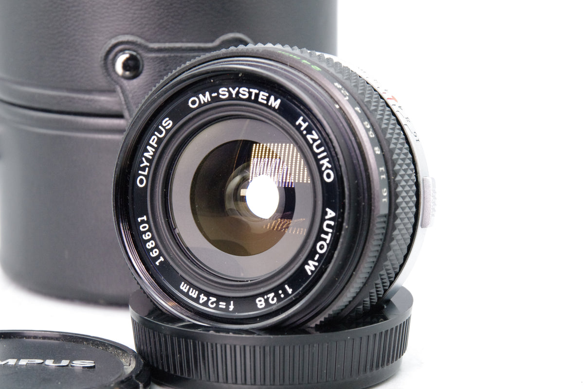 Olympus Zuiko Auto‑W 24mm f/2.8 Lens – OM Mount Wide Angle – Excellent