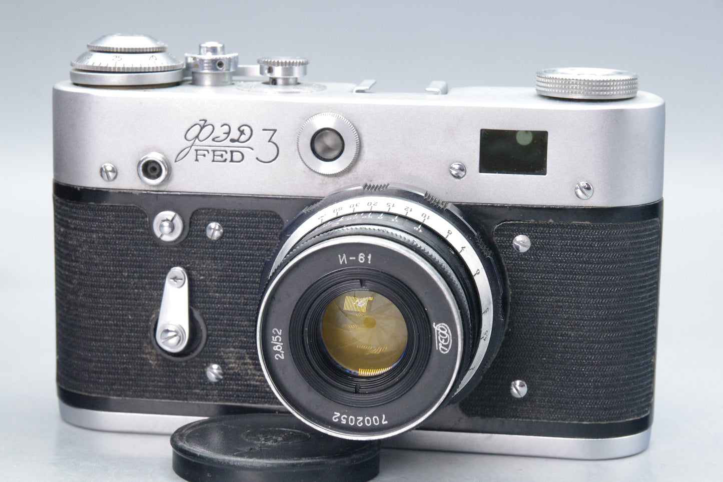 Soviet KMZ FED‑3 35mm Rangefinder with 52mm f/2.8 Lens & Case – Excellent