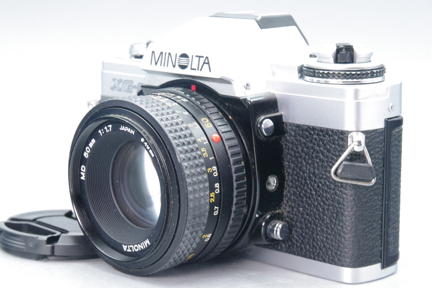 Minolta XG‑M 35mm SLR + MD 50mm f/1.7 Lens, Case &amp; Batteries – Excellent