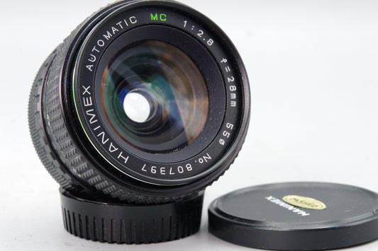 Hanimex Automatic MC 28mm f/2.8 Wide Angle Lens – M42 Mount – VGC